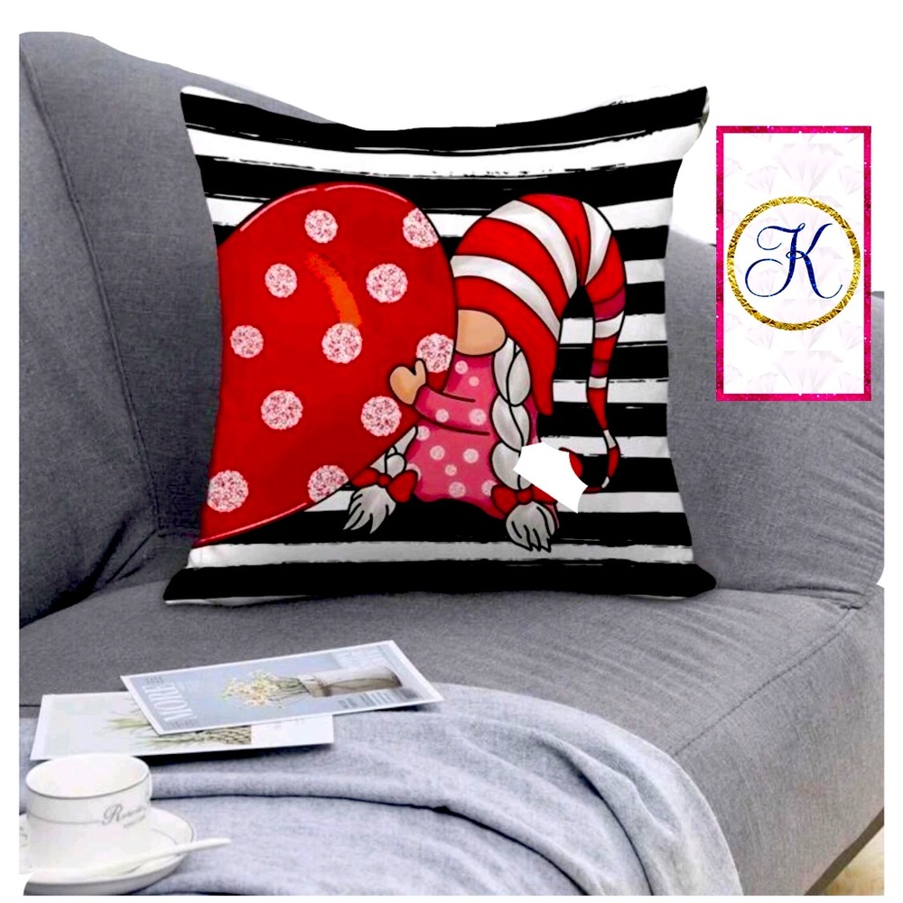 💖SHE Valentine’s Day Pillow Cover Case | Valentine Gnome Pillow Covers | Heart